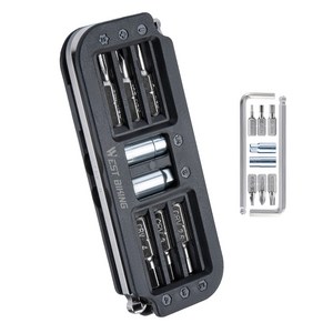 시그니처베이지 자전거 휴대용 공구 멀티툴 육각 렌치 수리 통 세트 정비 키트 YPZ446, 1개