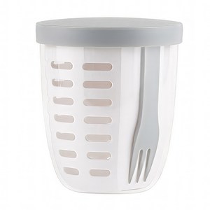RUNHome 미니 후르츠팟 피크닉 식기 포크 샐러드 과일컵, 1개, 화이트