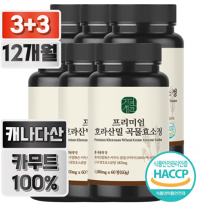 자연새긴 카무트효소 식약청인증 프리미엄 호라산밀 곡물효소 정 1000mg, 6개, 60정