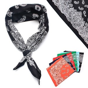 (2+1)(국산)페이즐리 반다나 스카프 남녀공용 반다나 헤어두건 면100%