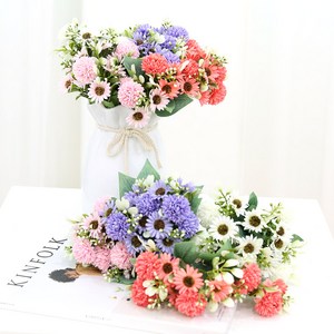 고급조화 성묘 산소 납골당 조화 폼폼데이지 꽃다발, 폼폼데이지 체리핑크, 1개