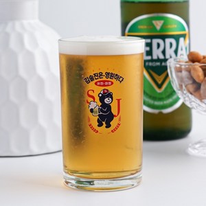 인생술잔 주문제작 컬러 인쇄 맥주잔 소맥잔 240ml 1개, 01.진로이즈백, 01.무지맥주잔(240ml)