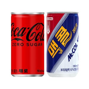 코카콜라 제로 190ml 30개+맥콜 190ml 30개