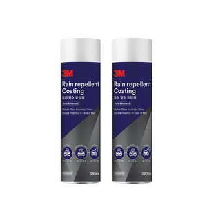 3M PN09939 유리 발수 코팅제 390ml 1+1 스프레이 자동차 차량용 코팅 사이드 미러 빗물 눈 비 맺힘 방지, 3M 유리 발수 코팅제 1+1, 2개
