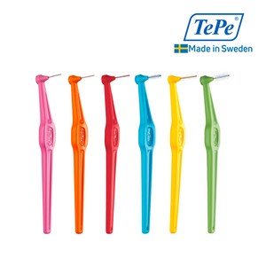 테페 스웨덴 교정용 임플란트용 치간칫솔 ㄱ자형 앵글 0.4~0.8mm 6개입, 믹스 0.4~0.8mm, 6개