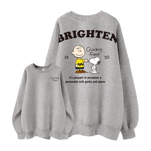 엠제이스타 피너츠 정식 라이센스 기모 오버핏 맨투맨 티셔츠 프랜드 여성 여자 티