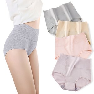 센스베이직 40수 편한 하이웨스트 복부 똥배 여성 면팬티 4종세트