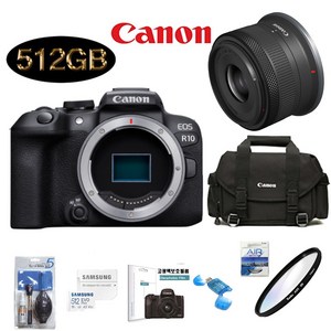 CANON EOS R10 18-45mm F4.5-6.3 IS STM KIT+SD512GB+정품가방+KENKO AIR UV 필터+크리닝킷+LCD필름+리더기 고용량 풀패키지
