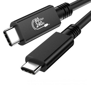 SKY USB4/GEN4/Thunderbolt 5 / 80Gb / 240W 초고속 C to C 케이블 0.8m, 1개, 블랙, 80mm
