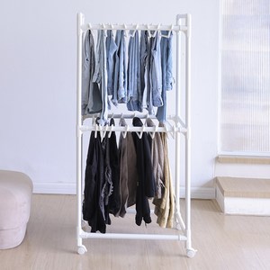레퓰리 철제 카트형 바지걸이 2단 행거, 화이트