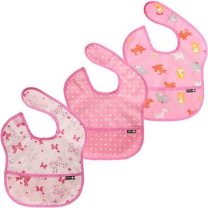 플리에 방수 이유식 턱받이 멀티팩, 1개, 3개입, 13.P리본/P하트도트/P동물