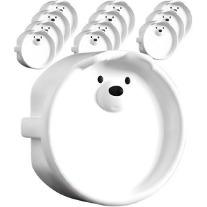 원더파파 귀여운 곰돌이 콘센트 안전마개, 화이트, 12개
