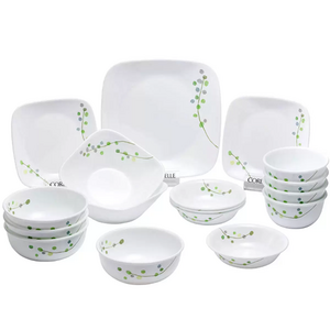****** 그린딜라이트 사각 홈 식기세트 17p, 혼합색상, 공기 4p + 대접 4p + 앞접시 4p + 사각소접시 2p + 사각중접시 + 샐러드볼중 2p, 1세트