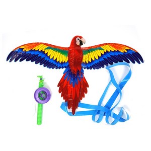 손쉬운 연날리기 꼬리연 릴얼레 세트 4종, 앵무새연+얼레, 1세트