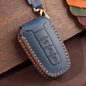 벤오토 KG모빌리티(쌍용) 렉스턴 코란도 가죽케이스 키링 키홀더 (S2-SC3 SC4), S2-SC3, 블루