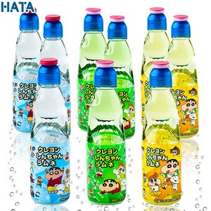 예이니식품 크레용신짱 짱구 라무네 탄산음료200ml 소다맛 3병+멜론맛 3병+파인애플맛 3병 (총9병)