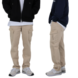 루즈핏 남자 카고바지 피그먼트 워싱 스판바지