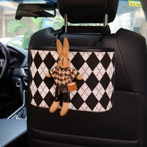 차량용 수납함 수납포켓 뒷자석 등받이 다용도 수납 파우치, 긴 귀 배낭 토끼, 1개