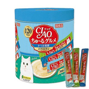 챠오츄르 고양이 구루메 버라이어티 스틱 120p, 혼합맛(가다랑어/해산물), 1.68kg, 1개