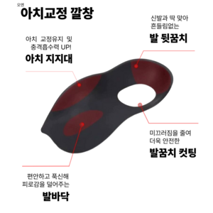 오엔 아치 보조깔창 자세교정 좌우1SET, 1세트