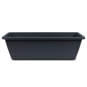 직사각형 화분 받침포함 초화박스 채소박스 베란다텃밭, 특대 블랙, 블랙