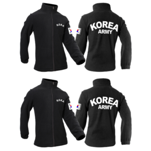 1+1 커플 로카후리스 ROKA 군인 군용 아미 육군 남자 여자 후리스 검정 빅사이즈 남성 여성 플리스 집업 자켓