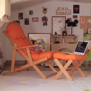 1인용 접이식 안락의자 너도밤나무, 오렌지(Orange), 1개