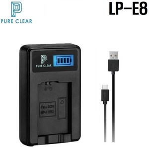 퓨어클리어 캐논 LP-E8 LCD 싱글 USB 호환충전기, JND-PURECLEAR-ONE