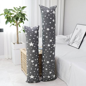 솜빵빵 롱 쿠션 바디필로우 ( 솜포함 )( 대형 ) 150X35 사이즈, 바디필로우 (솜포함)(대형), 별이, 다크그레이