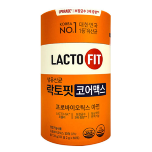 종근당건강 생유산균 락토핏 코어맥스 + 퀀텀 알약 케이스 증정, 2g, 3개, 60포