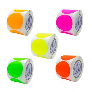 10종 네온 원형 사이즈 500pcs 특대형 스티커 다꾸, 06.옐로우5(526)