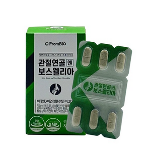 [임박 특가] 프롬바이오 이병헌의 관절연골엔 보스웰리아 개별인정형 비타민D 마그네슘 망간 아연 1일 섭취량 100% (유통기한 : 2024.02.02 제품 출고), 30정, 4개
