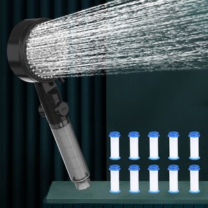 FASEN 마사지를 할 수 있는 샤워기헤드 샤워기필터 포함 샤워기 필터 샤워기 샤워필터 샤워기헤드필터수압상승절수샤워헤드4단조절, 1개, 옵션1