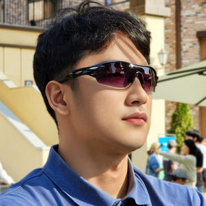 루나모어 스포츠 고글 선글라스 편광, 블랙/듀얼그레이