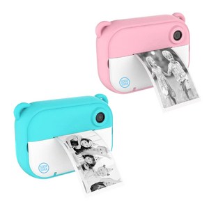 소다소라 어린이 프린트 카메라 인화사진기 블루 핑크 (32GB SD카드+카드리더기+인화지3롤+스티커 포함), 블루컬러 (32G/카드리더기/인화지 3롤포함)