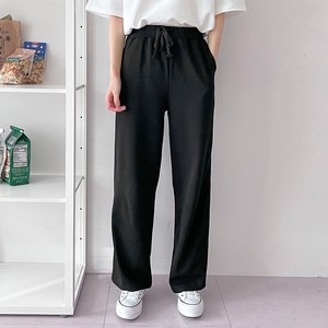 더베이직샵 남녀공용 소프트터치 스트레치 세미와이드 무지 트레이닝 바지