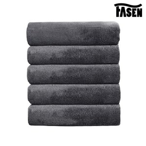 FASEN 호텔수건 먼지없는수건 128g 고급수건, 그레이, 5개