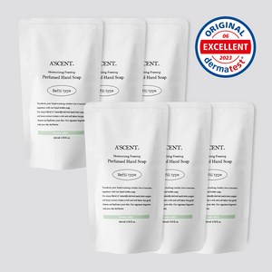 에이센트 버블 솝 핸드워시 리필 파우치 200ml 6개입+6개입 (총 12개), 그린에어리 6개, 시그니처솝 6개, 12개