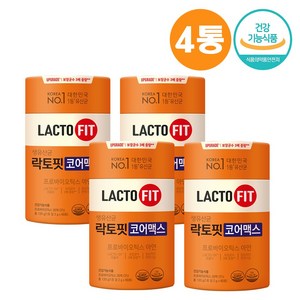 종근당 락토핏 생유산균 코어 프로바이오틱스 아연 유산균 라토픽 60포, 구성선택, 60포X4통_8개월분, 120g, 4개