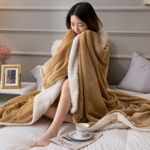 [시즌오프] 뽀그리 극세사 양털 양면 담요 차렵 이불 블랭킷 무릎담요