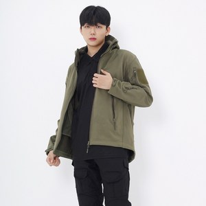 남성 소프트쉘 밀리터리 바람막이 자켓 아웃도어 방수 카키