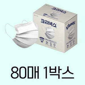 [당일발송] 유한킴벌리 크리넥스 안심케어 덴탈 스타일 마스크 대형 블랙 화이트 80매 1박스, 화이트 대형 1박스 80매, 1개, 80개입