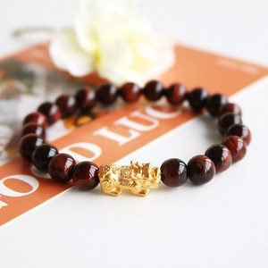 박씨상방 3A 컬러호안석 재물운 골드 비휴팔찌 8미리 원석 염주 패션 남성 여성