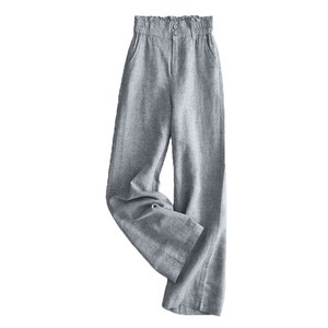 여성 초가을 여름 하이웨이스트 와이드 린넨바지 Women's linen pants