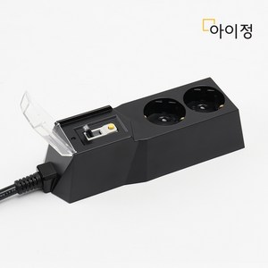 아이정 고용량 누전차단 멀티탭 2구 블랙, 1개, 과부하 누전차단 2구 5m