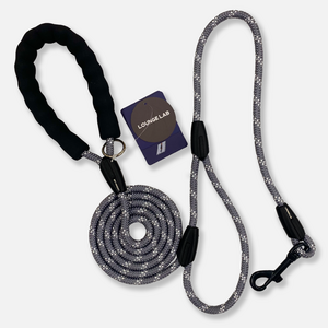 독스랩 강아지 소형견 중형견 대형견 리드줄 양손 그립 로프 1.8M, 그레이
