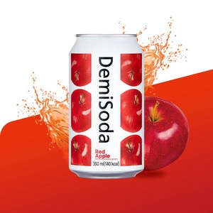데미소다 저탄산 과즙음료 레드애플, 24개, 350ml