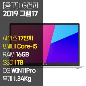 LG 그램 17인치 인텔 8세대 i5 16GB RAM SSD장착 윈도우11 17Z990, WIN11 Pro, 1TB, 화이트