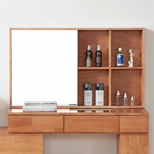 디자이너스룸 이스테지아 원목 수납 거울, 브라운