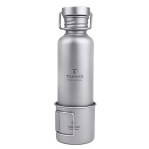 TOMSHOO 300ml 티타늄 컵 750ml 티타늄 물병 세트, grey